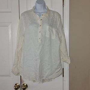 Jones & Co Jones New york  off white linen button tunic  Sz XL   NWT